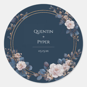 Adesivo Vinheta Rosa Wreath de Meia-Noite