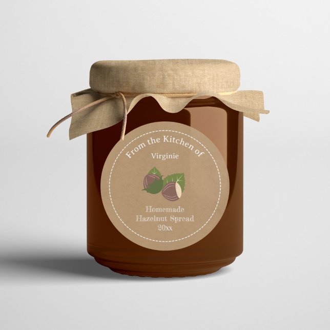 Adesivo Vinheta Rótulo de Avelã Russo para Espalhamento ou (Rustic Hazelnut Label Sticker for Spread or Jam)