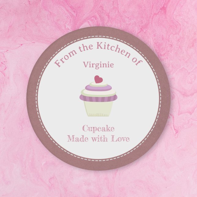 Adesivo Vinheta Rótulo de Cupcake Russo (Rustic Cupcake Label Sticker)