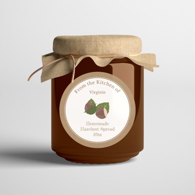 Adesivo Vinheta Rótulo de Disparo Russo Kraft ou de Espalh (Kraft Rustic Jam or Hazelnut Spread Label Sticker)