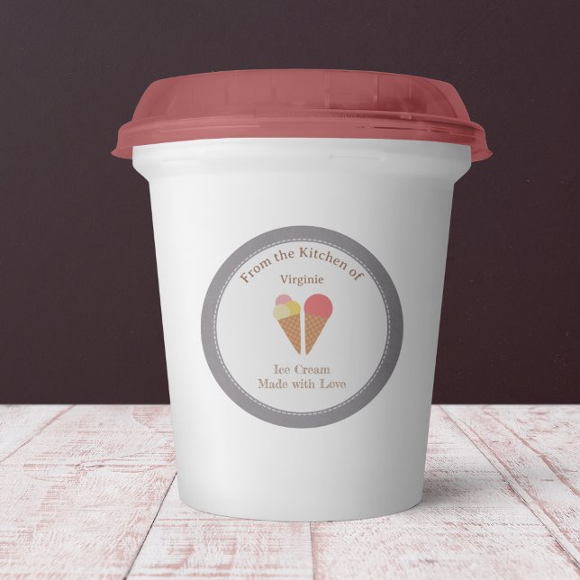 Adesivo Vinheta Rótulo de Sorvete Russo (Rustic Ice Cream Label Sticker)