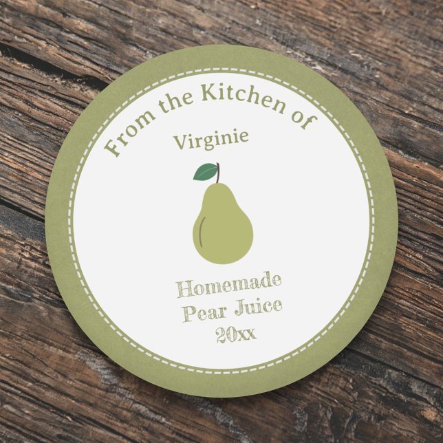 Adesivo Vinheta Rótulo de Sumo de Pear Russo (Rustic Pear Juice Label Sticker)