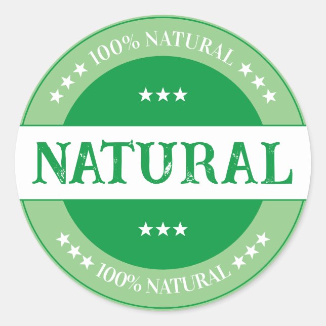 Adesivo Vinheta Rótulo do Produto Natural 100% (Frente)