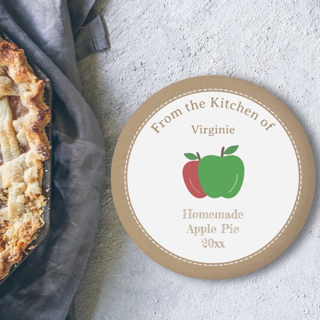 Adesivo Vinheta Rótulo Rótulo da Maçã Rústica (Rustic Apple Pie Label Sticker)