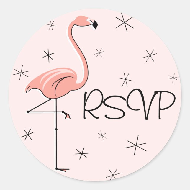 Adesivo Vinheta RSVP Rosa Flamingo (Frente)