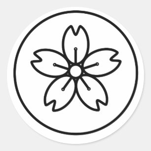 Adesivo Vinheta Sakura dentro de um círculo