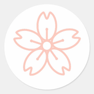 Adesivo Vinheta Sakura (Flor de Cereja) dentro de um círcu