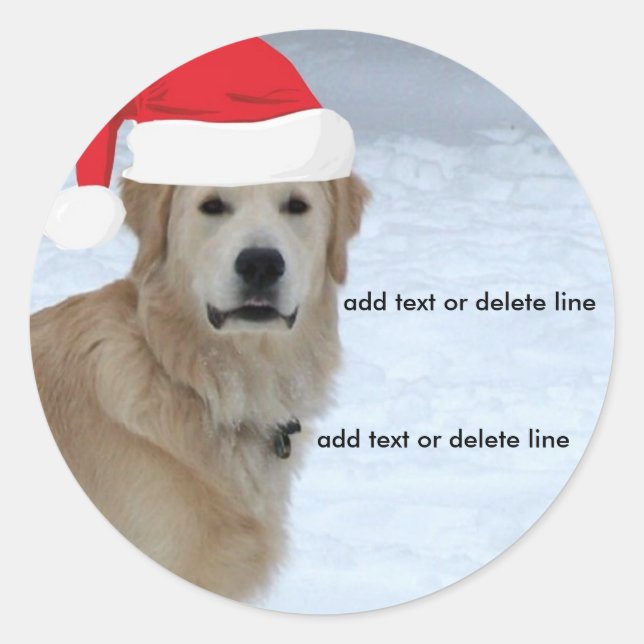 Adesivo Vinheta Santa Hat para Retriever de Ouro Personali (Frente)