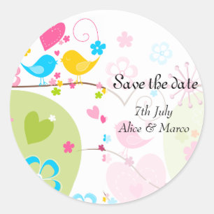 Adesivo Vinheta "Save the Date" do Jardim Whimsical