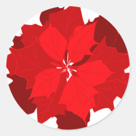 Adesivo Vinheta sazonal gráfica de poinsettia natalícia