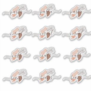 Adesivo Vinheta-Script de Formas Orgânicas de Organizaç