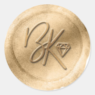 Adesivo Vinheta-sela de cera de cera azul, personalizada e