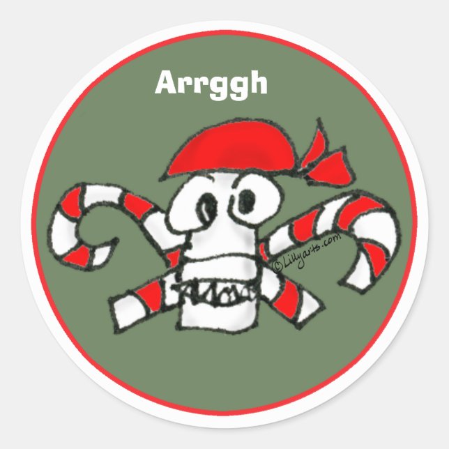 Adesivo Vinheta-sela de envelope pirata de crânio e crossb (Frente)