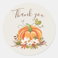 Vinheta selada de Envelope Rustic Pumpkin Obrigado