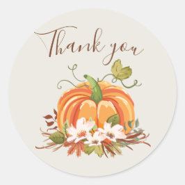 Adesivo Vinheta selada de Envelope Rustic Pumpkin Obrigado