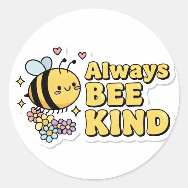 Adesivo Vinheta sempre BEE KIND (Frente)