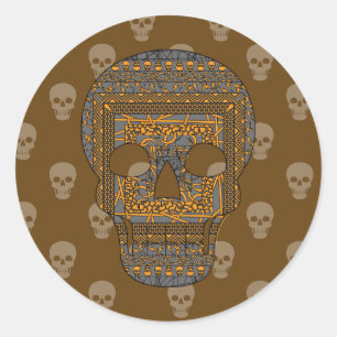 Adesivo Vinheta Skull do Halloween