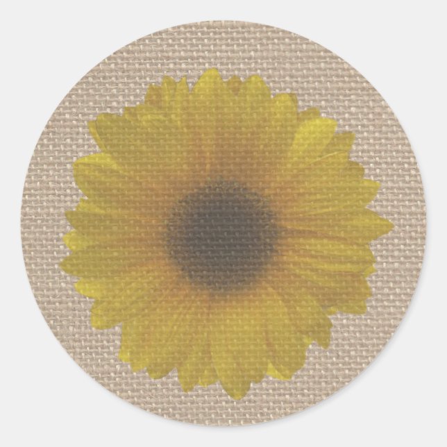 Adesivo Vinheta Sunflower Inspirada em Burlap (Frente)