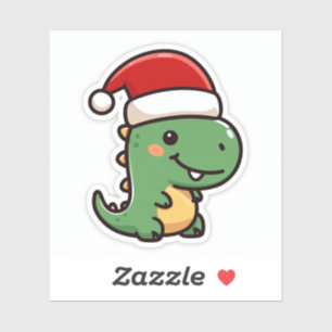 Adesivo Vinheta T-Rex de Natal Bonita