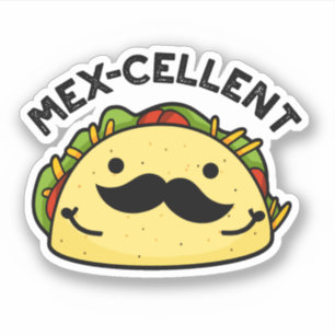 Adesivo Vinheta Taco Pun, excelente e mex-celente