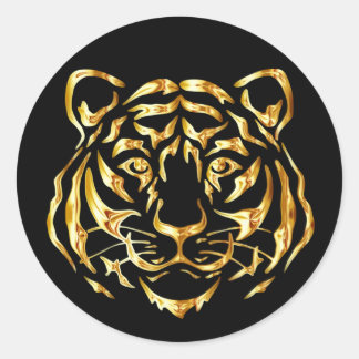 Adesivo Vinheta Tiger Face ouro