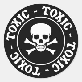 Adesivo Vinheta Tóxica Crânio e Crossbones