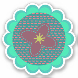 Adesivo Vinheta-Trabalho de arte de-vidro com corte person