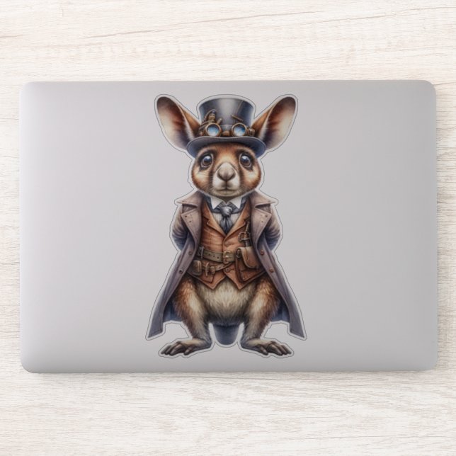Adesivo Vinheta transparente Steampunk Wallaby (Computador)