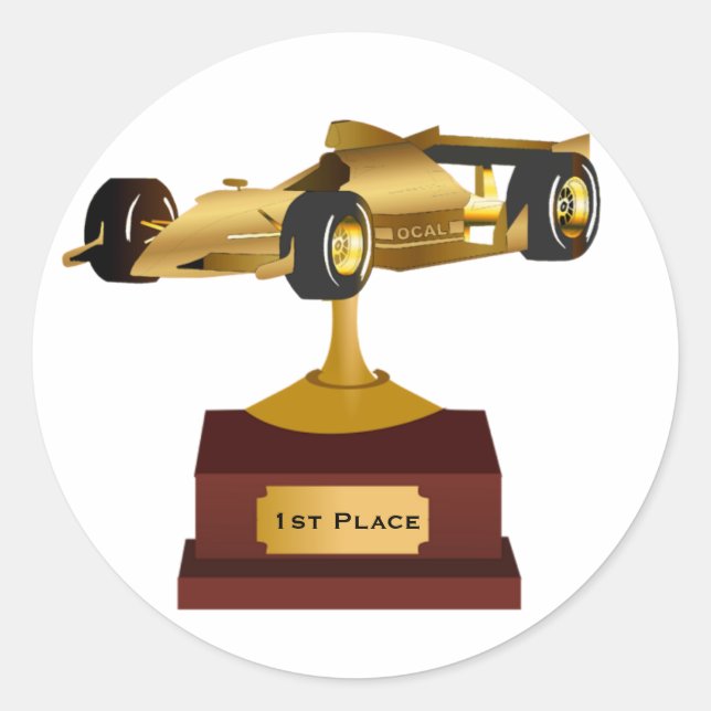 Adesivo Vinheta Troféu Race Car Dourado (Frente)