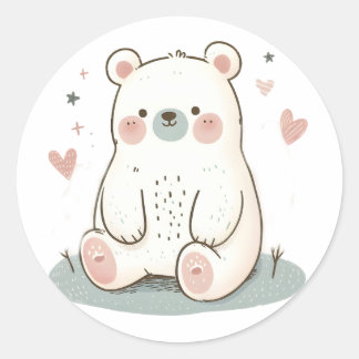 Adesivo Vinheta-ursinho-branco - Design de animal adorável