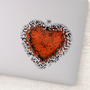 Adesivo Vinheta v2 de coração estranho