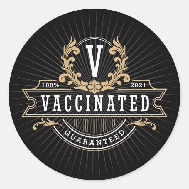 Adesivo Vinheta Vacinada | Regal Emblem | VAX (Frente)