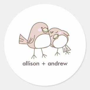 Adesivo Vinheta-Vedante De Casamento De Aves Aquáticas