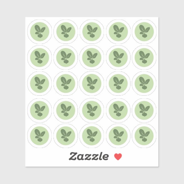 Adesivo Vinheta Vegetariana de 2 Cores (Folha)