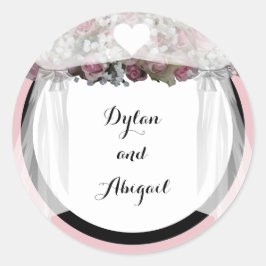 Adesivo Vinheta Verde Cor-de-Rosa Esbranquiçada e Dusty