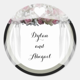 Adesivo Vinheta Verde Cor-de-Rosa Esbranquiçada e Dusty