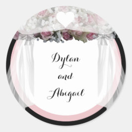 Adesivo Vinheta Verde Cor-de-Rosa Esbranquiçada e Dusty