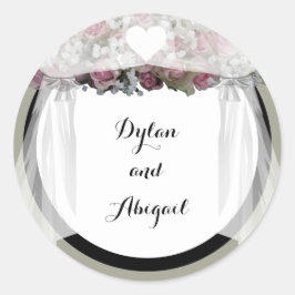 Adesivo Vinheta Verde Cor-de-Rosa Esbranquiçada e Dusty