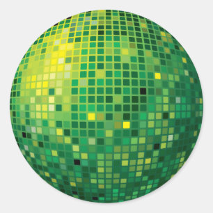 Adesivo Vinheta Verde de Bola Disco