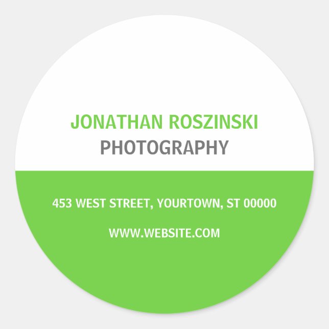 Adesivo Vinheta Verde de Texto Simples (Frente)