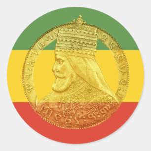 Adesivo Vinheta Verde Dourada Vermelha Selassie