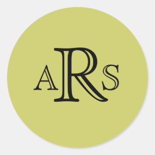 Adesivo Vinheta Verde Inicial de Casamento Monograma