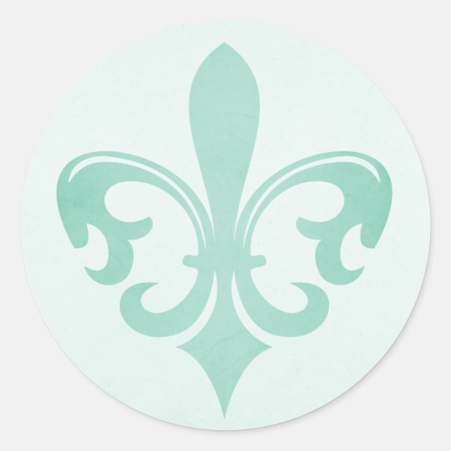 Adesivo vinheta verde-menta Fleur de lis (Frente)