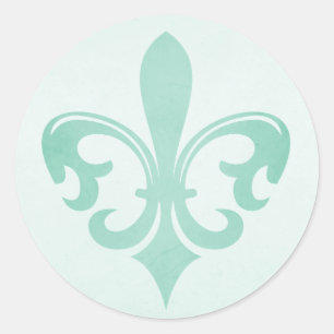 Adesivo vinheta verde-menta Fleur de lis
