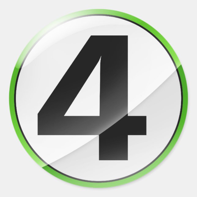 Adesivo vinheta verde número 4 (Frente)