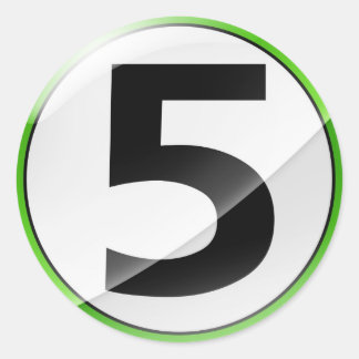 Adesivo vinheta verde número 5