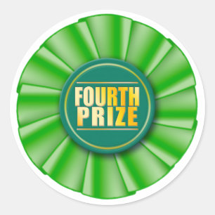 Adesivo vinheta verde rosette do quarto prêmio