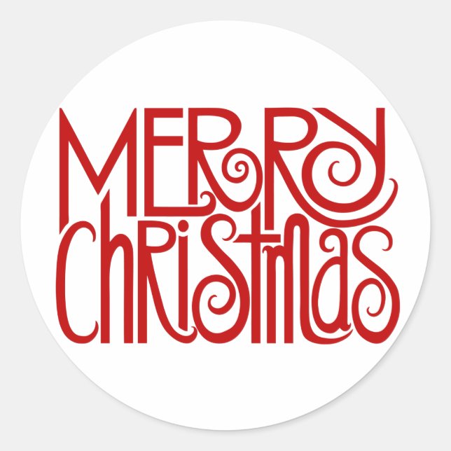 Adesivo Vinheta Vermelha Feliz Natal (Frente)