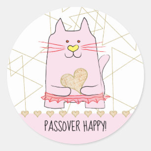 Adesivo Vinheta-Vinheta Rosa-Rosa Gato-Ballerina