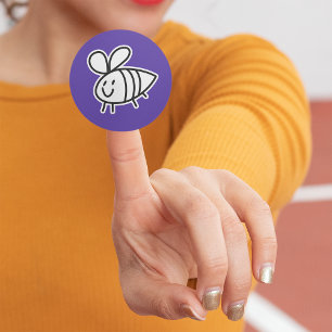 Adesivo Vinheta-Vinho De Abelha Desenhada À Mão